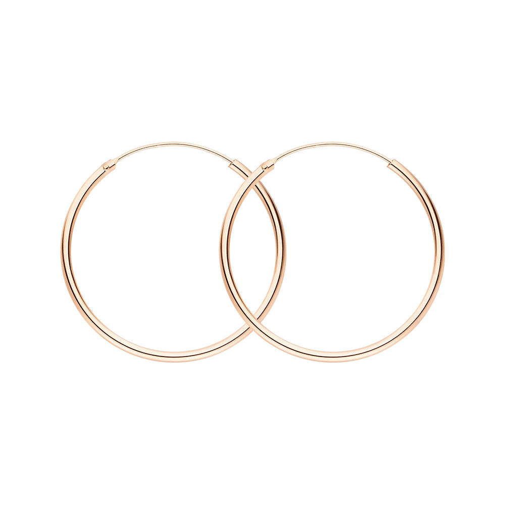 Creole Rund L, 40mm, 14 Karat Rosegold