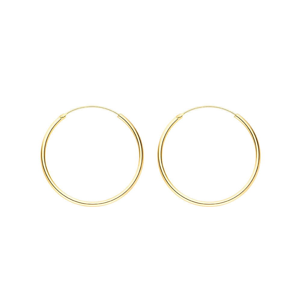 Creole Rund M, 30mm, 14 Karat Gelbgold