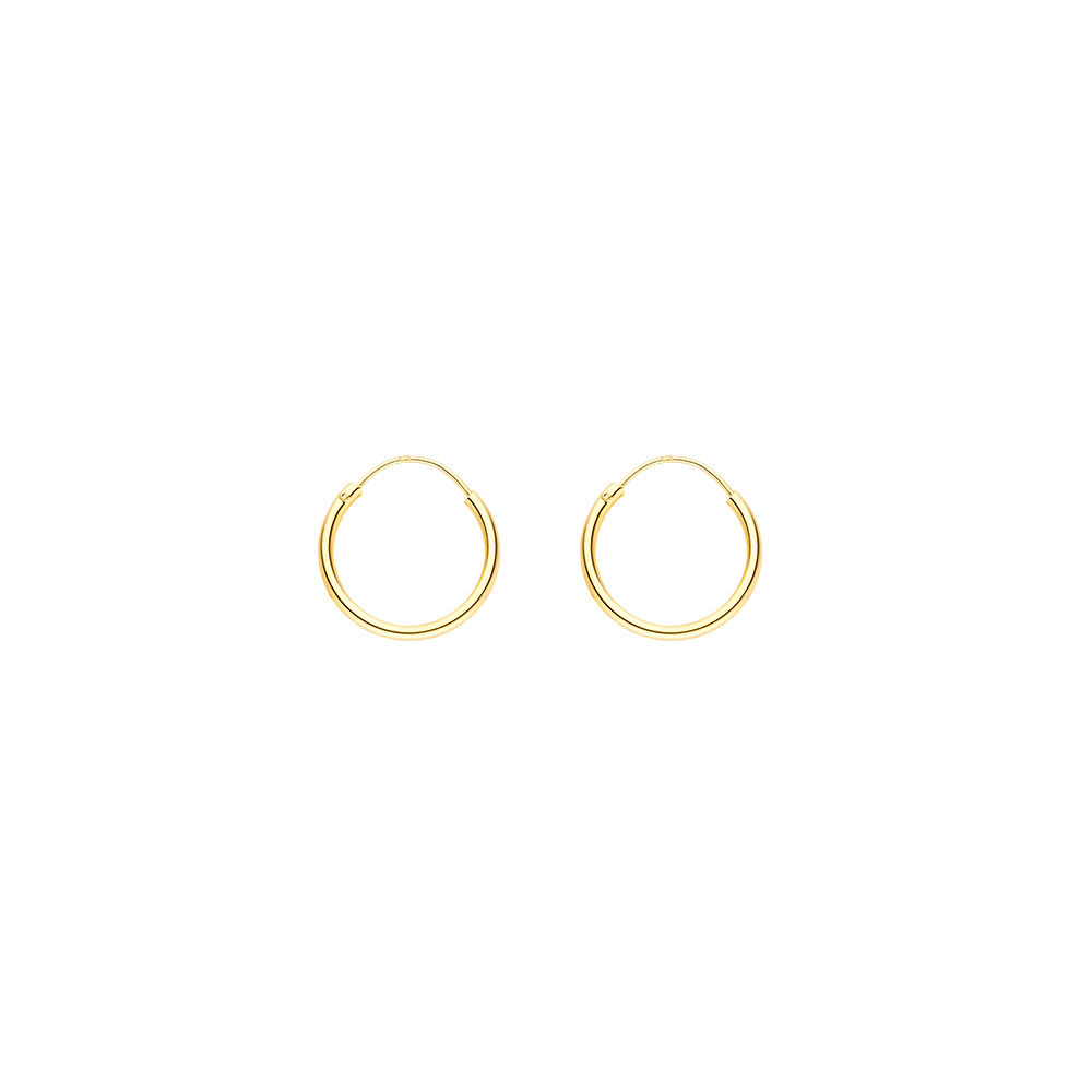 Creole Rund S, 15mm, 14 K Gelbgold