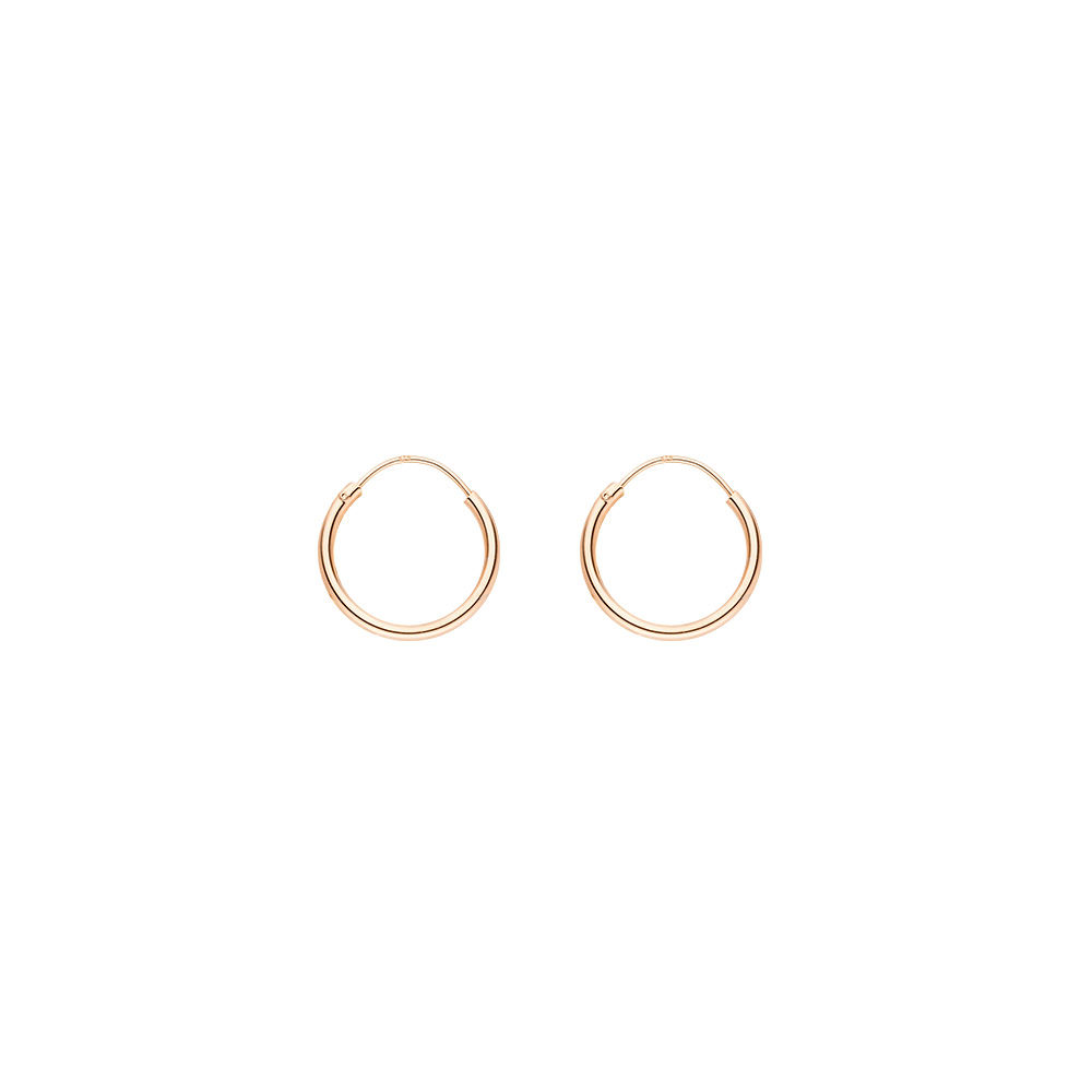 Creole Rund S, 15mm, 14 Karat Rosegold