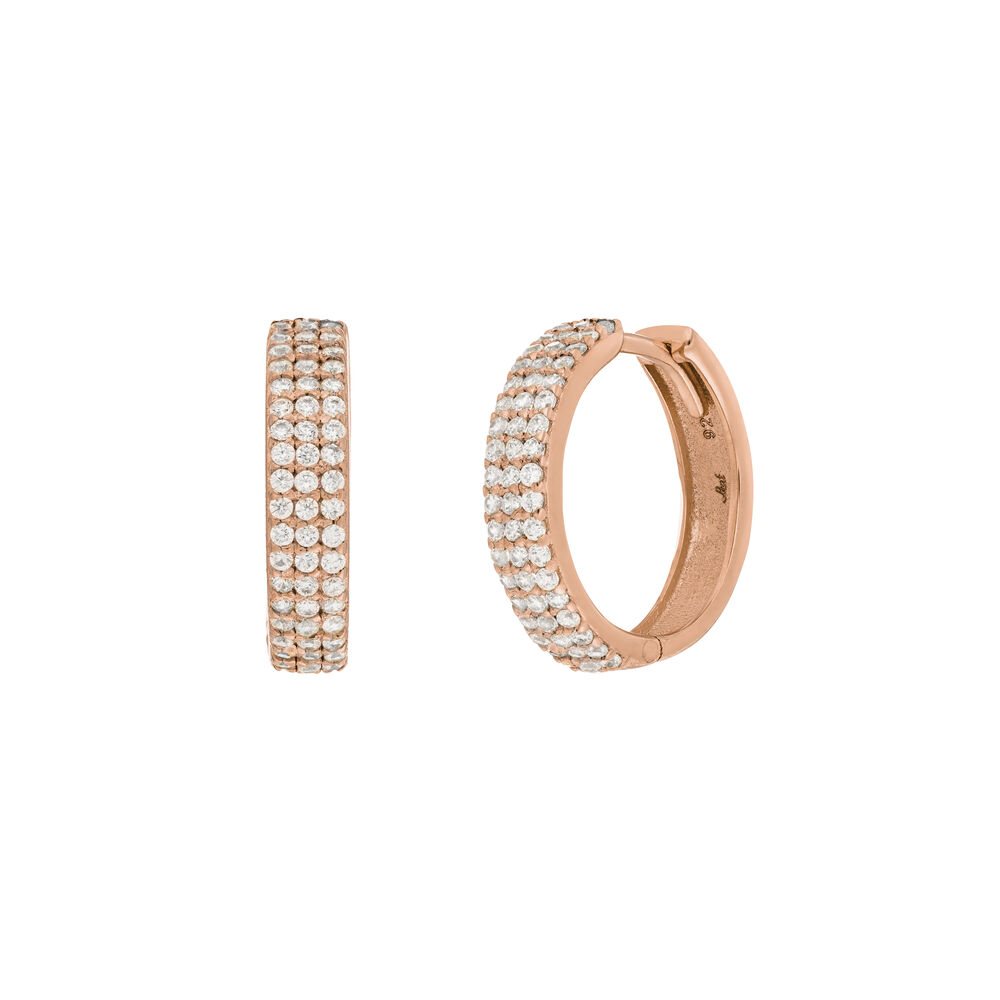 Creole Shiny mit Zirkonia, 18 K Rosegold vergoldet