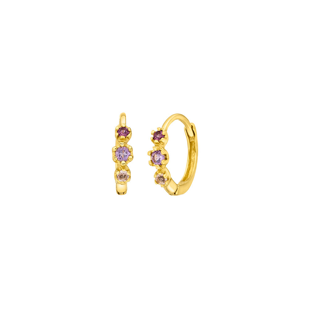 Creole Three Gems, Amethyst, 18 K Gelbgold vergoldet