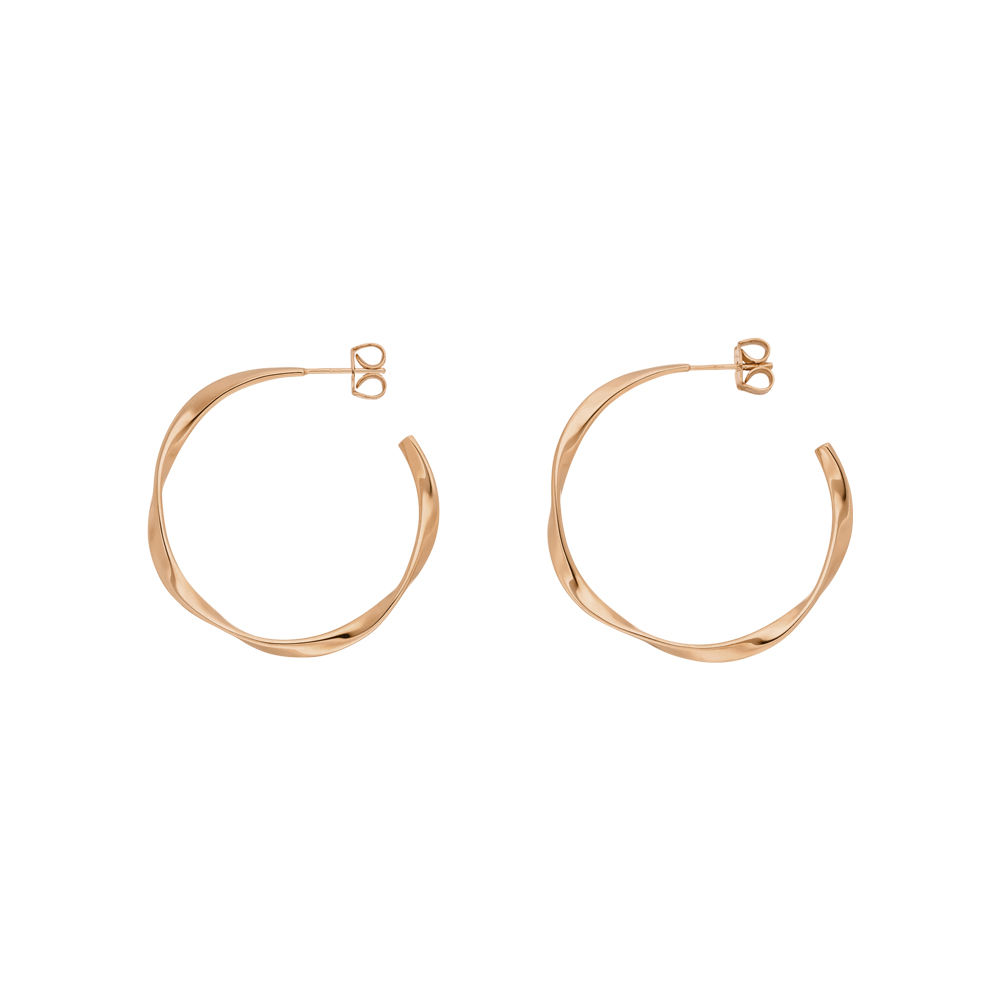 Creole Twist, 20mm, 18 K Rosegold vergoldet