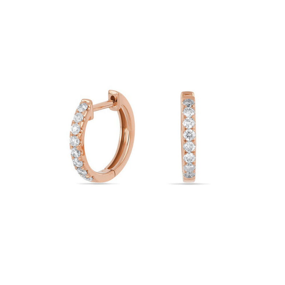 Creole mit Diamanten, 18 Karat Rosegold