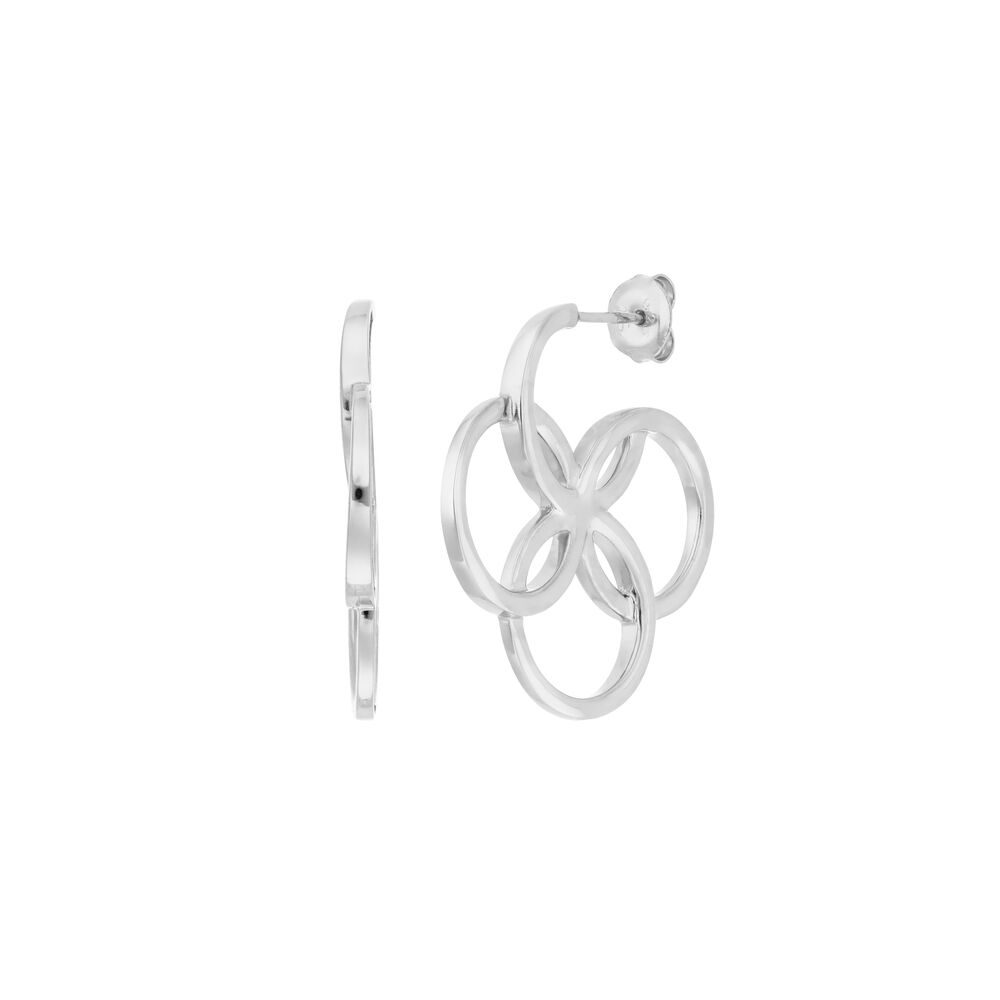 Creolen Clover Charm, klein, 925 Sterlingsilber