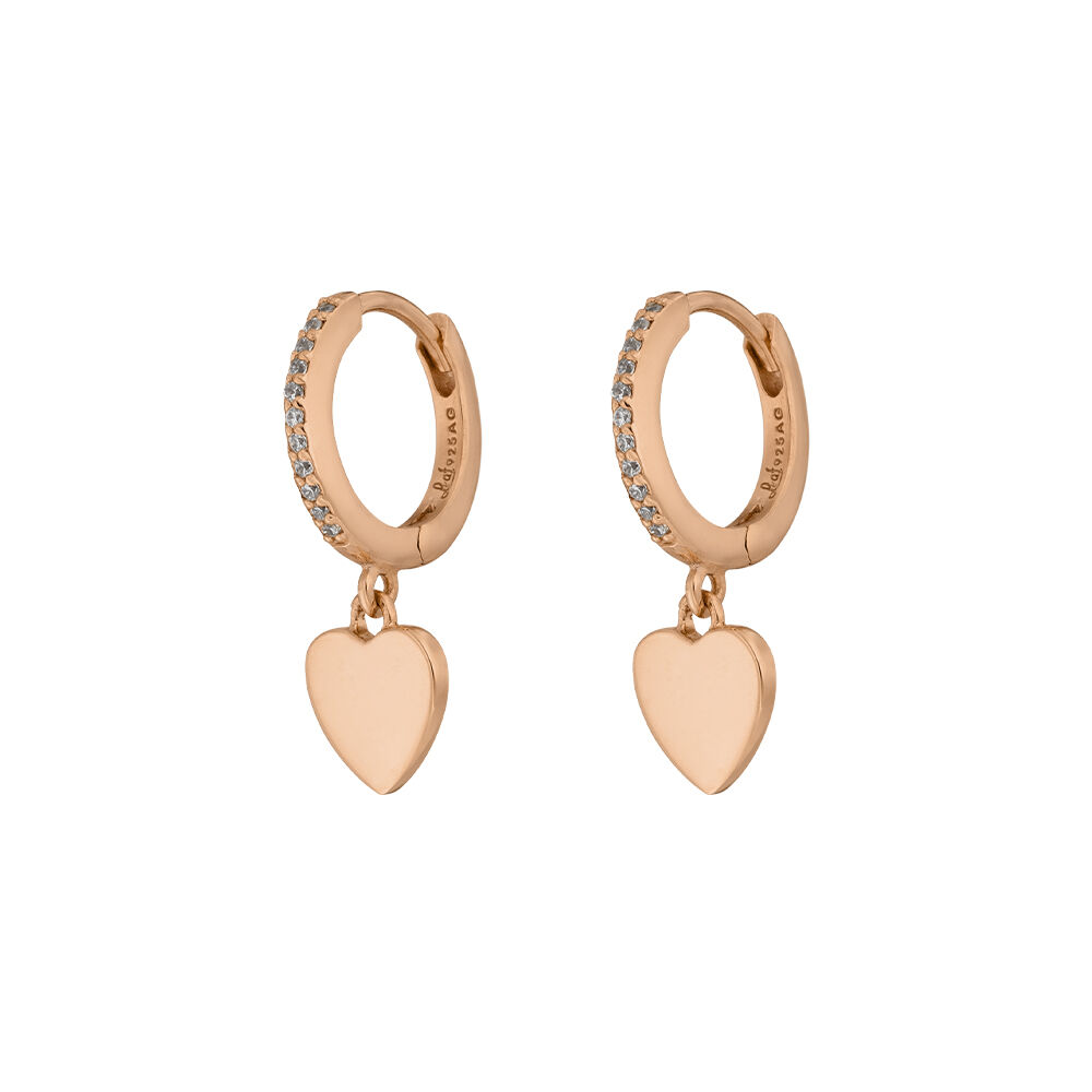 Creolen HEARTS/Zirkonia, 18 K Rosegold vergoldet