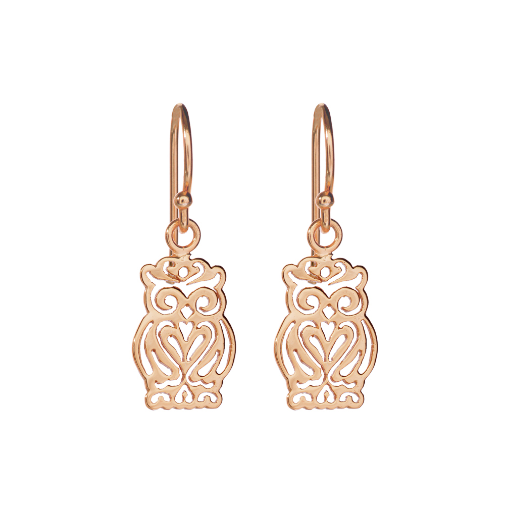 Creolen Leaf Flower, 18 K Rosegold vergoldet