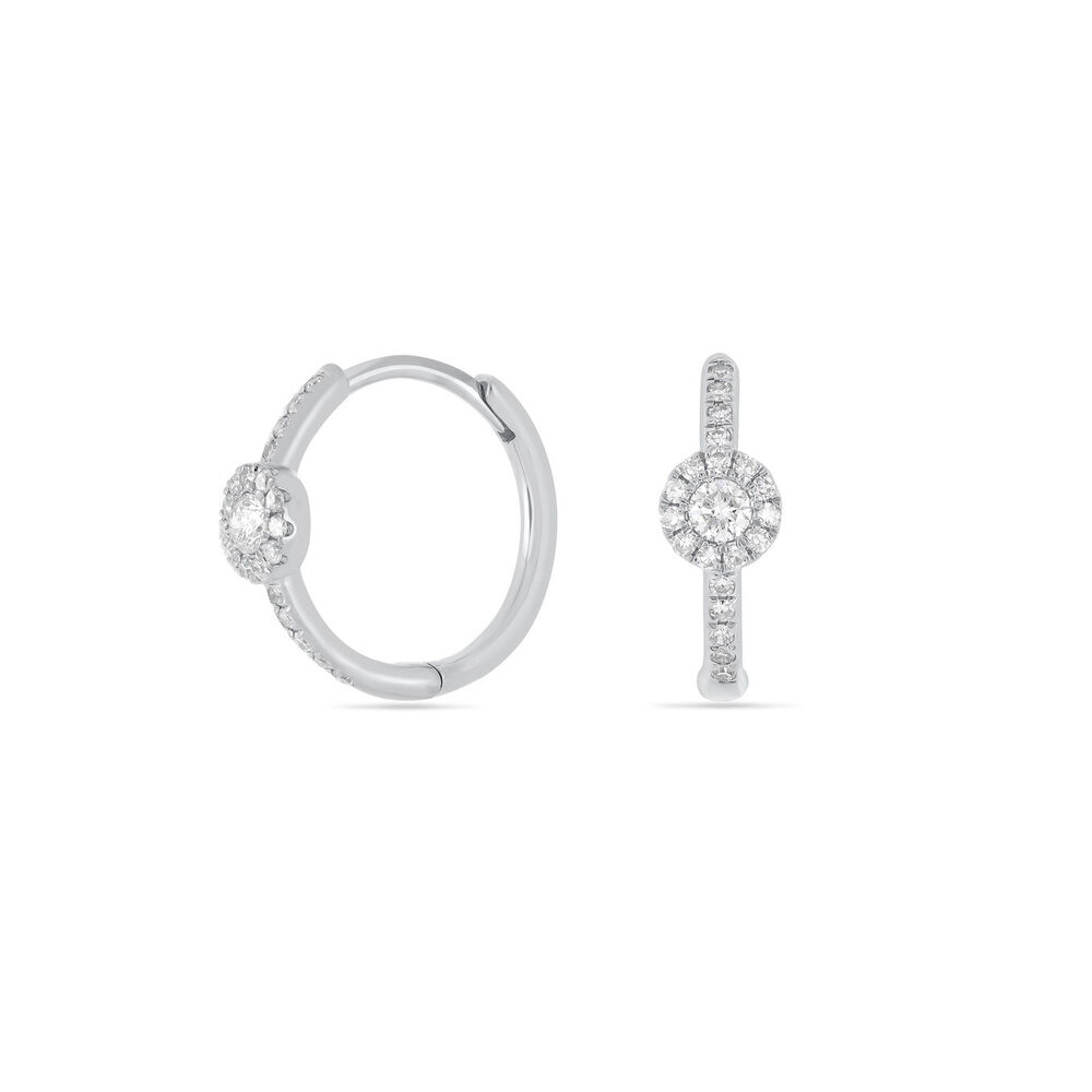 Creolen Pave II, 14 Karat Weigold