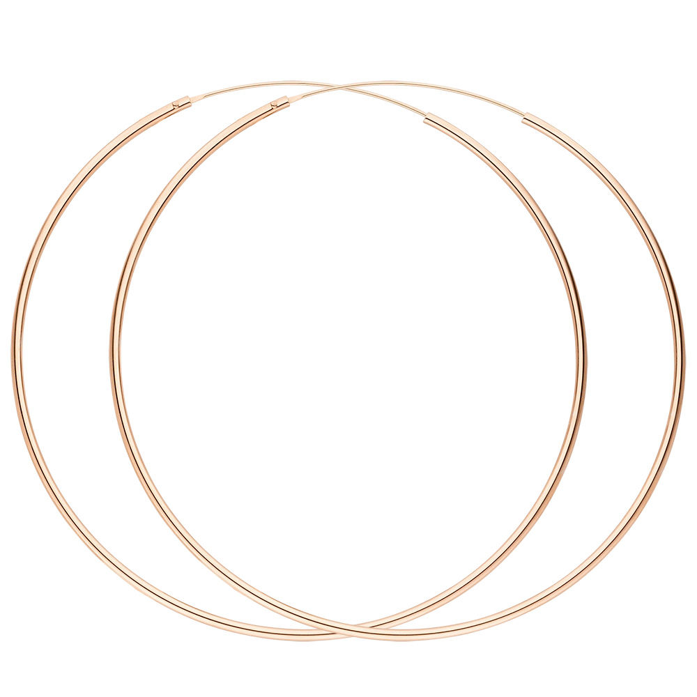 Creolen Pure, 70mm, 18 K Rosegold vergoldet