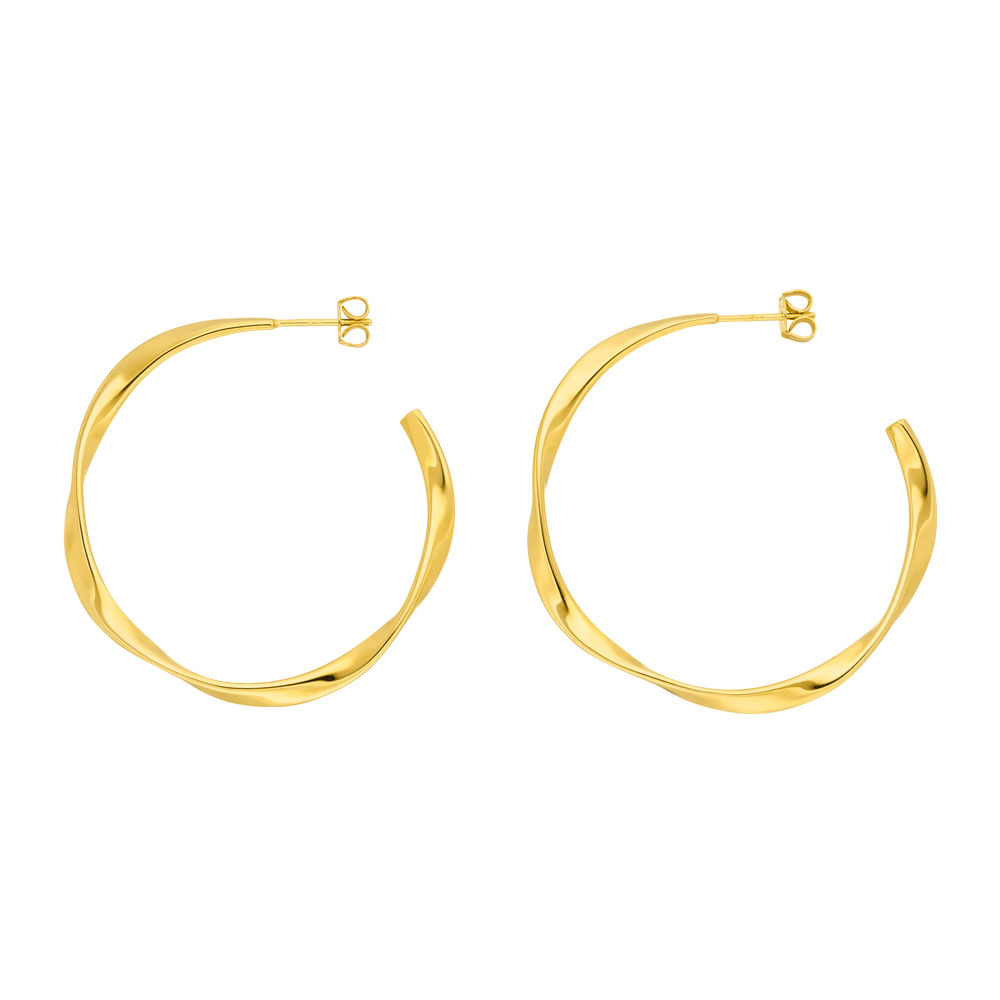 Creolen Twist, 40mm, 18 K Gelbgold vergoldet Creolen Twist, 40mm, 18 K Gelbgold vergoldet