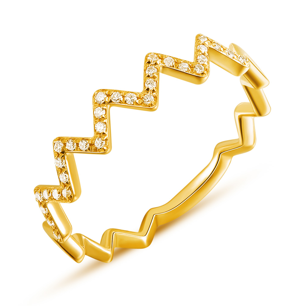 Ring Flash mit Diamanten, 18 Karat Gelbgold