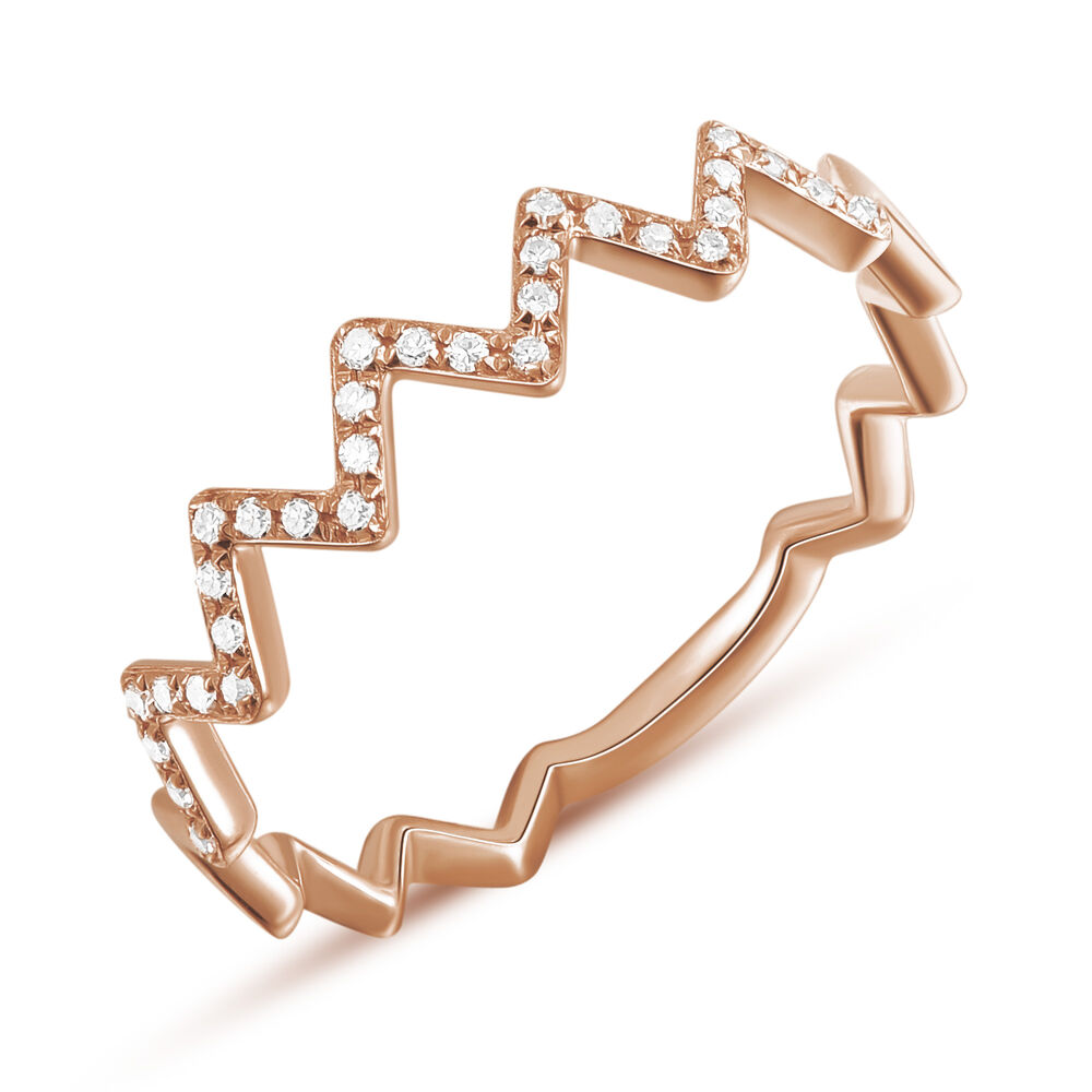 Ring Flash mit Diamanten, 18 Karat Rosegold