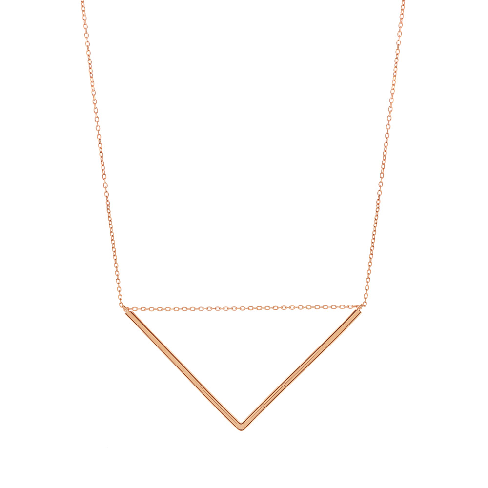 Halskette Big Triangle, 18 Karat Rosegold vergoldet