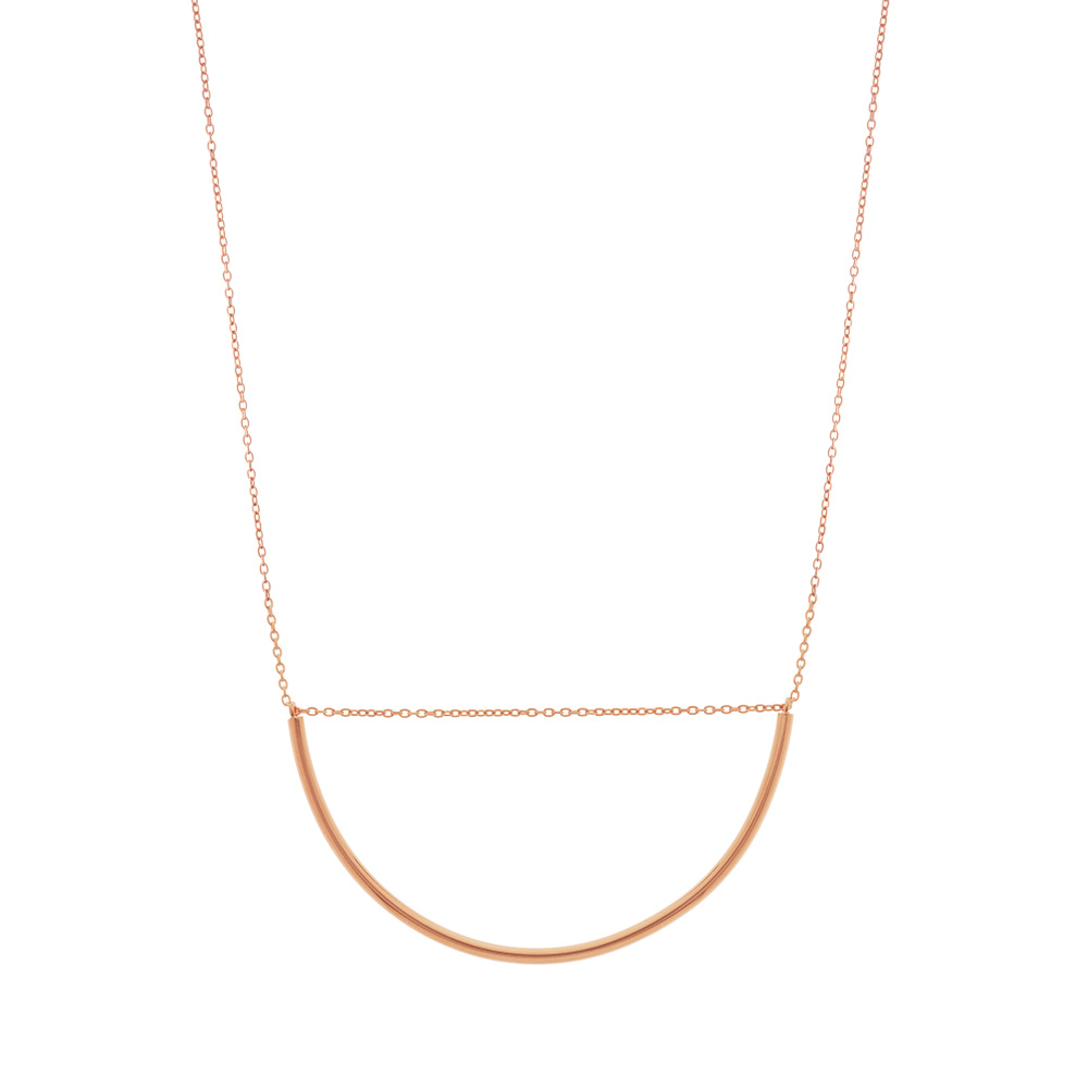 Halskette Big Semicircle, 18 K Rosegold vergoldet