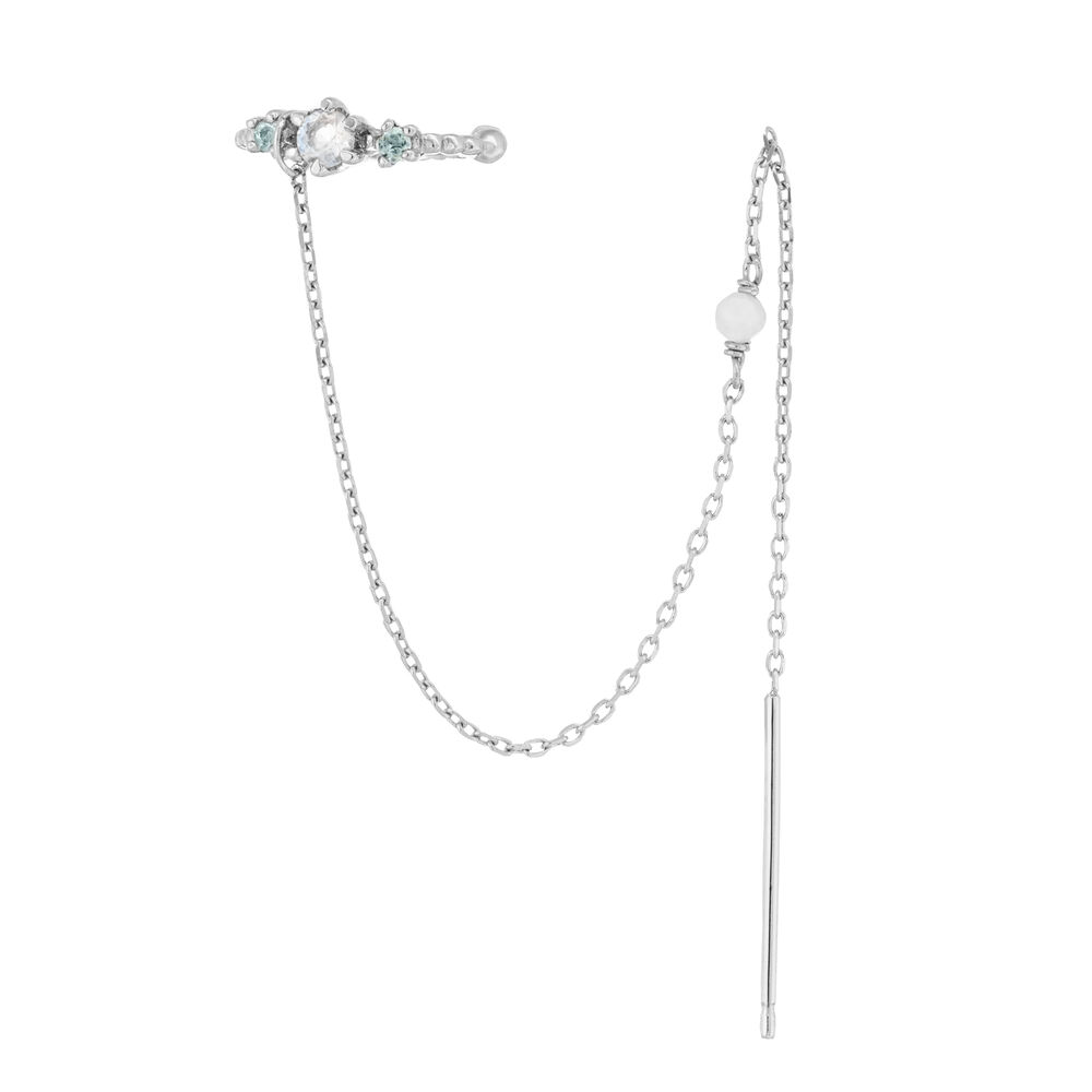 Earcandy, Mondstein/Blauer Topaz, 925 Sterlingsilber