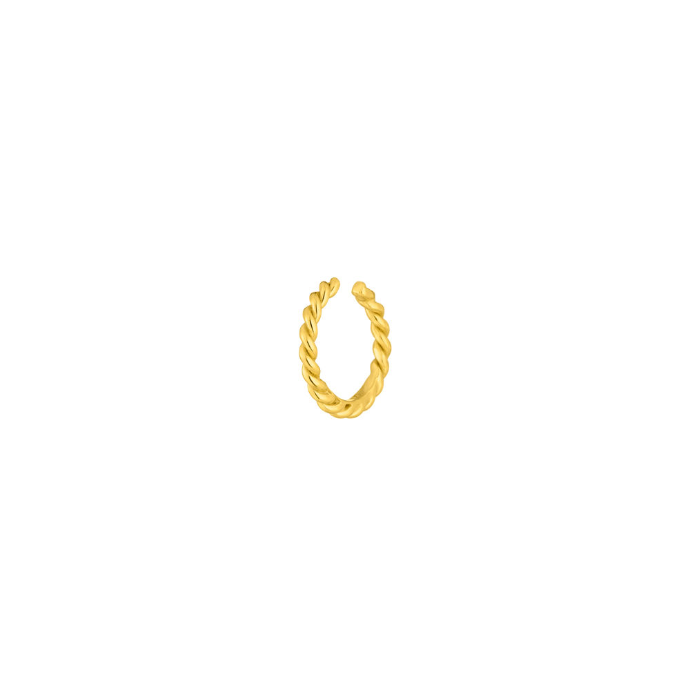 Earcuff Rope, 10 mm, 18 K Gelbgold vergoldet