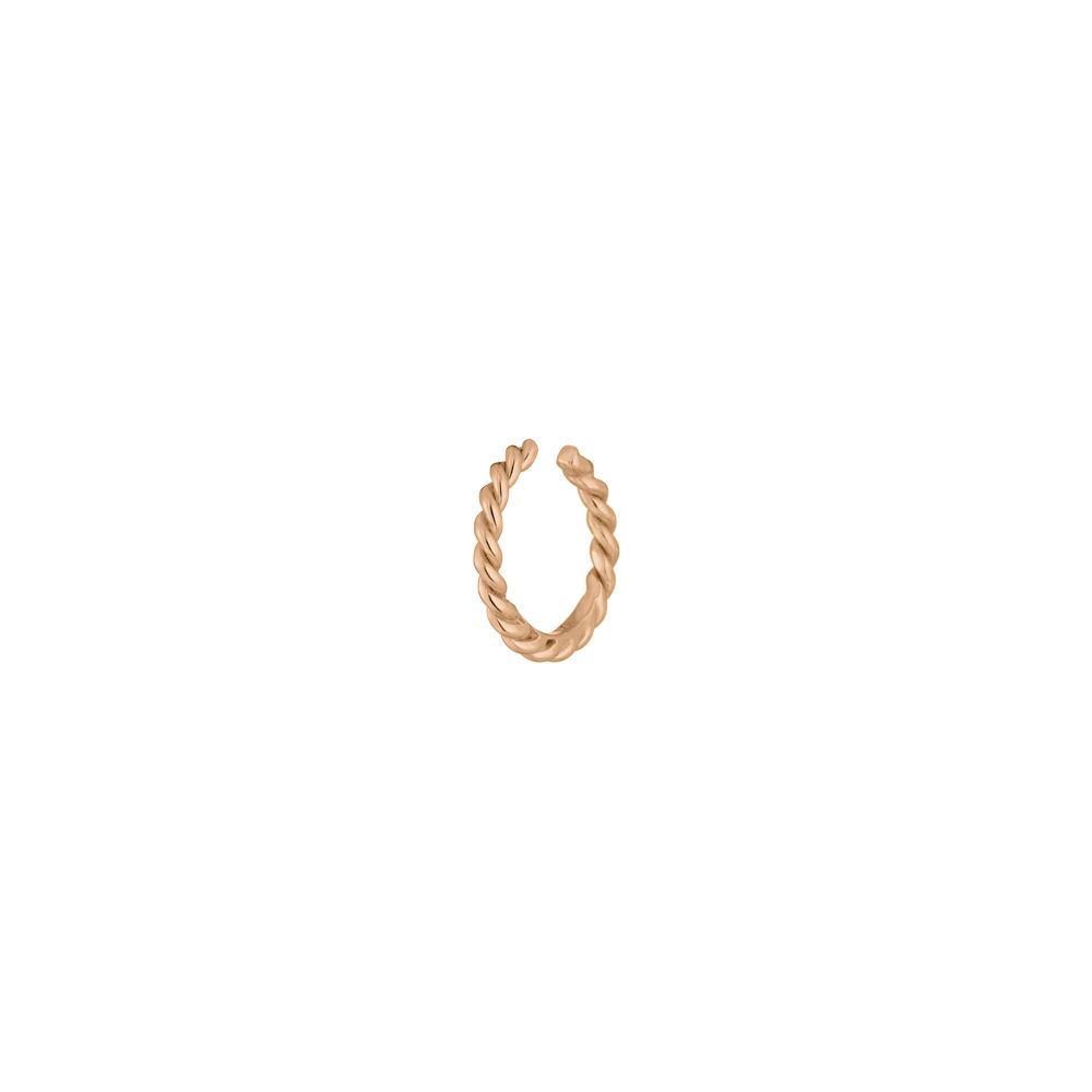 Earcuff Rope, 10 mm, 18 K Rosegold vergoldet