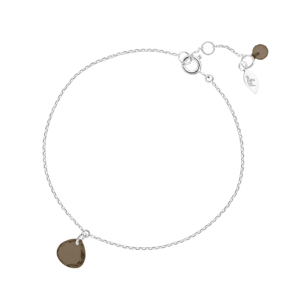 Armkette Heart Stone, Rauchquarz, 925 Sterlingsilber