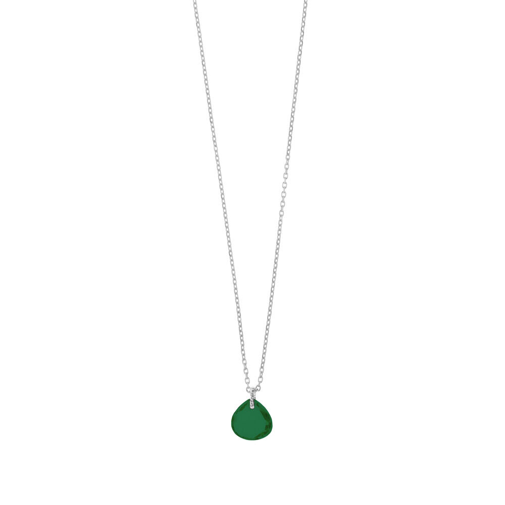 Halskette Heart Stone, 925 Sterlingsilber, Grner Achat