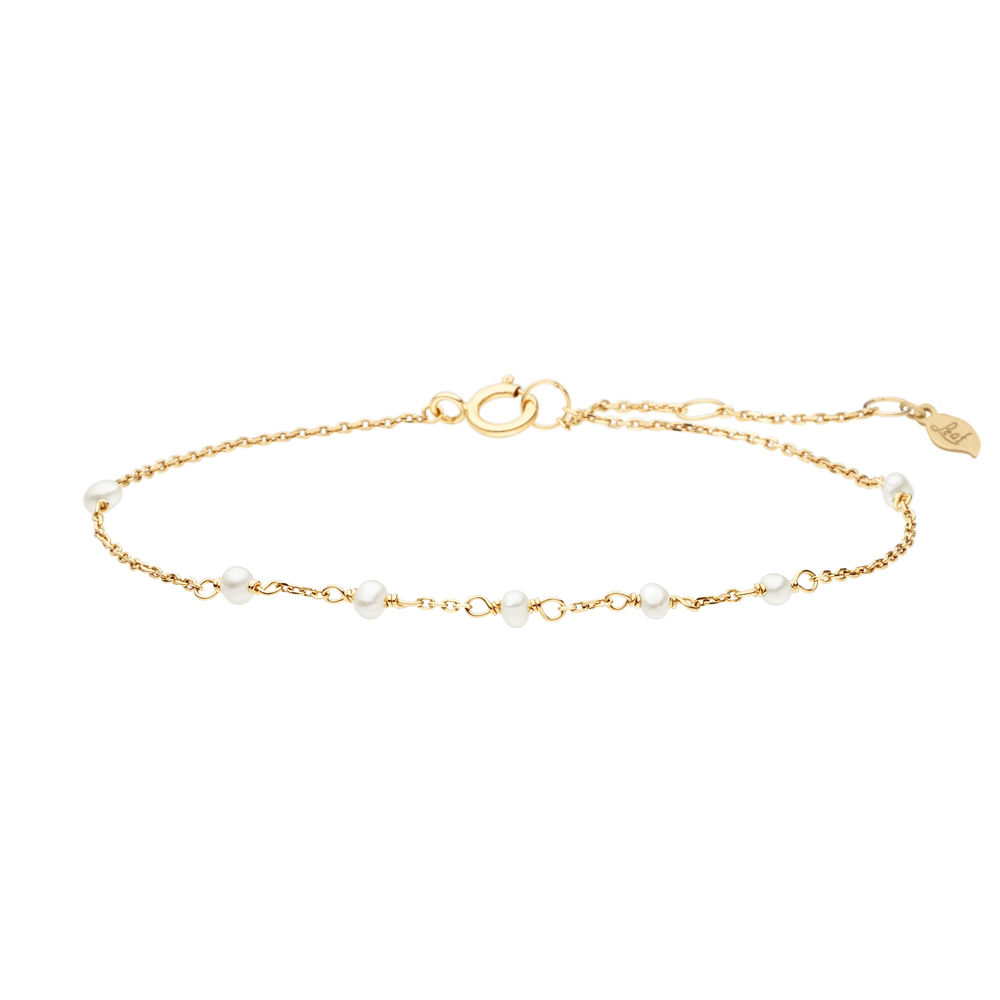 Armkette White Pearls, 14 Karat Gelbgold Bild 2