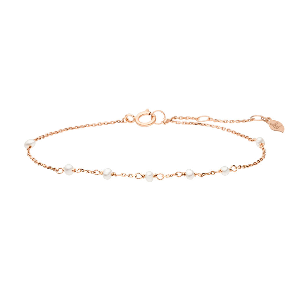 Armkette White Pearls, 14 K Rosegold Bild 2