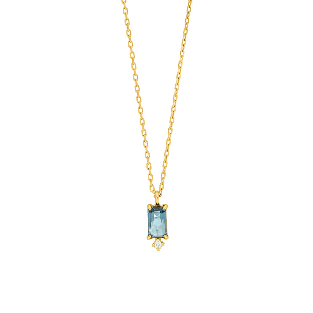Halskette London Blue Topaz, 14 Karat Gelbgold Bild 4