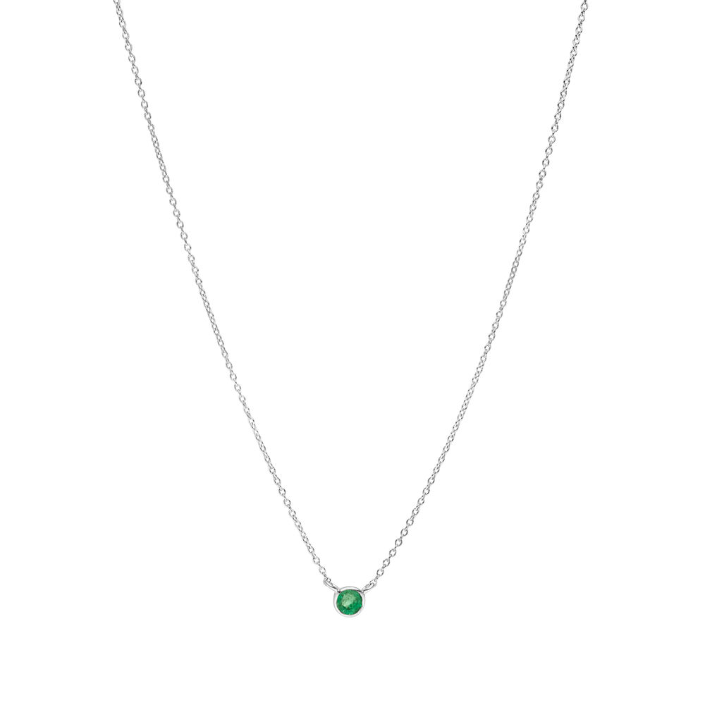 Halskette Smaragd, 14 Karat Weigold 
