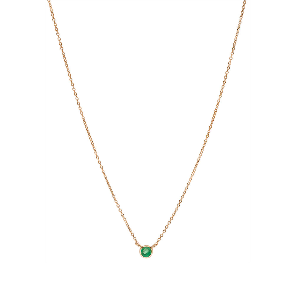 Halskette Smaragd, 14 Karat Rosegold Bild 2