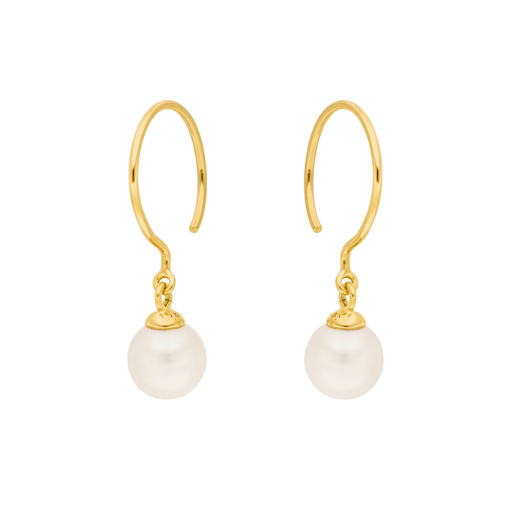 Ohrhnger Single Pearls, 14 Karat Gelbgold Bild 5