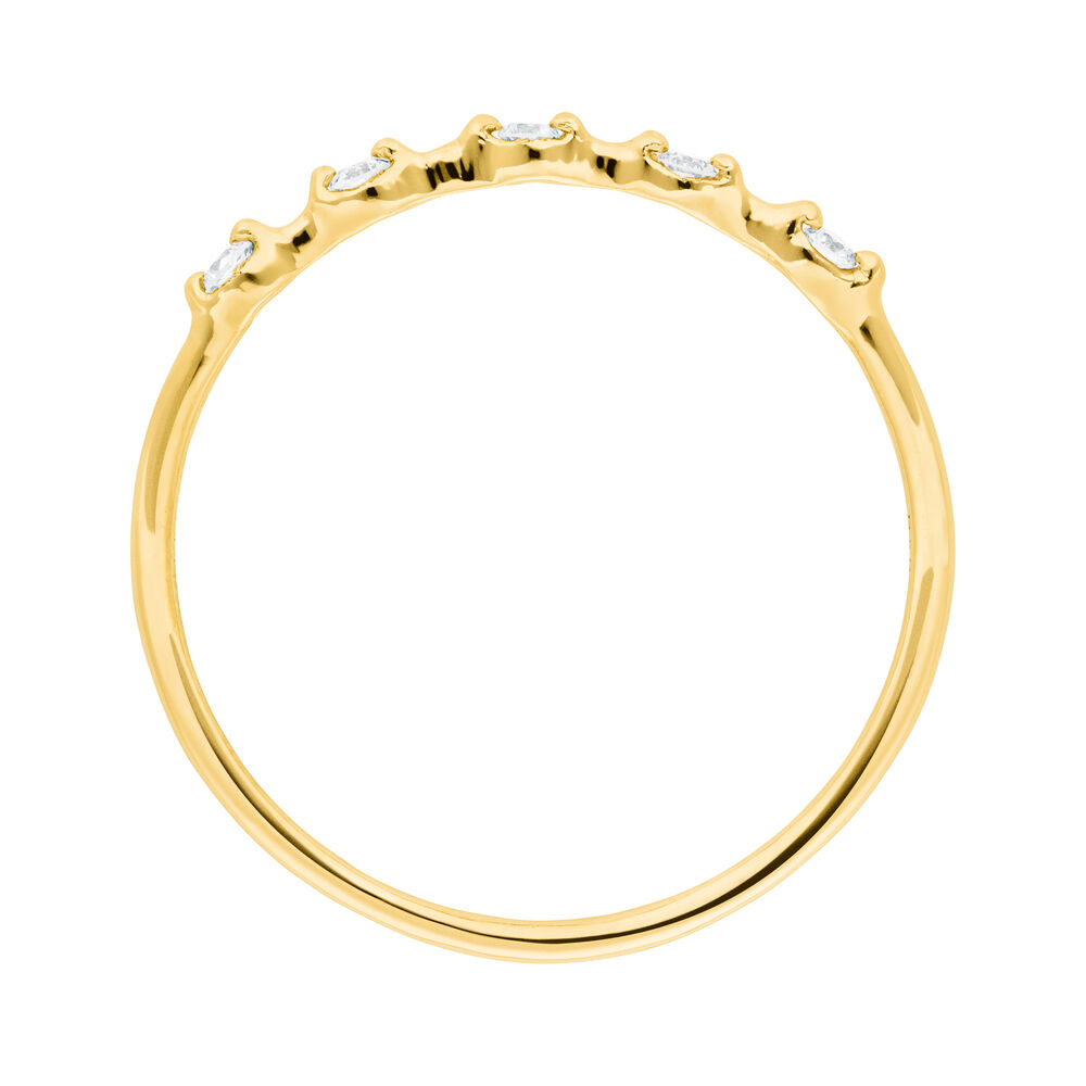 Ring mit 5 Diamanten, 14 Karat Gelbgold Bild 3