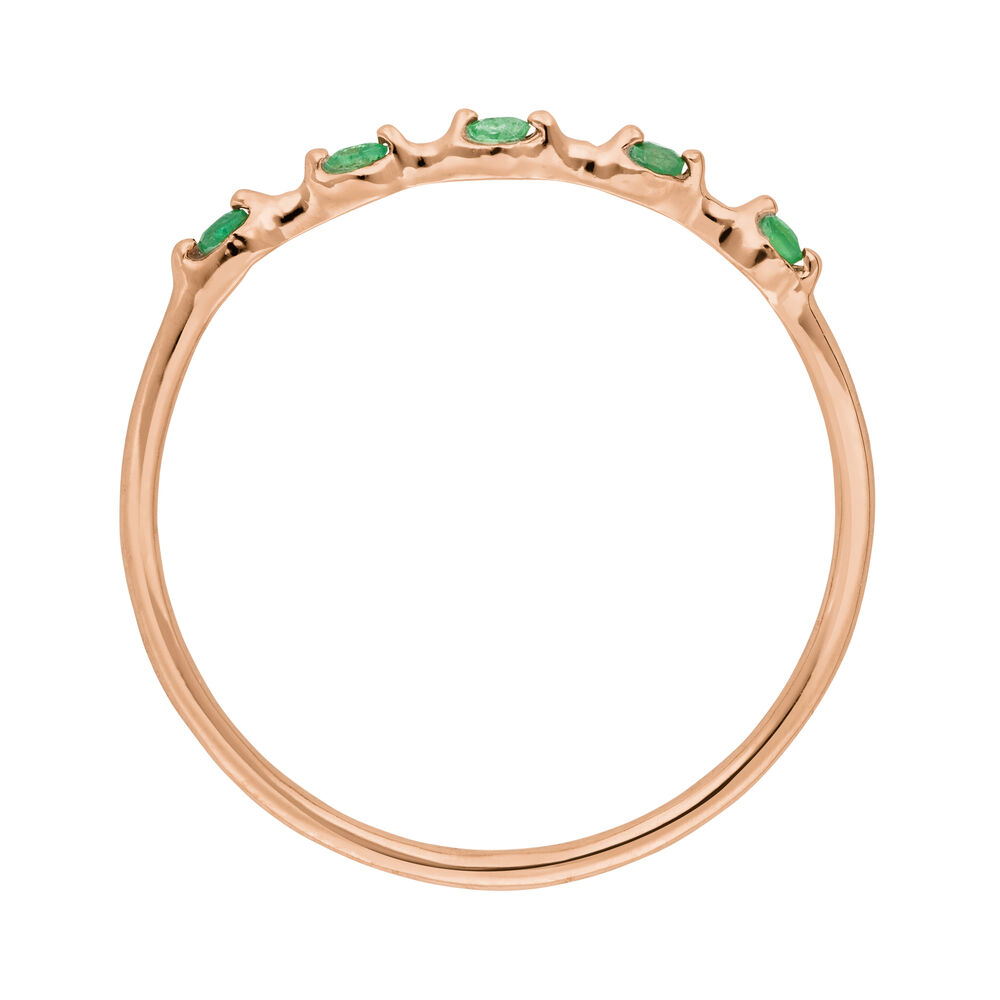 Ring mit 5 Smaragden, 14K Rosegold Bild 3