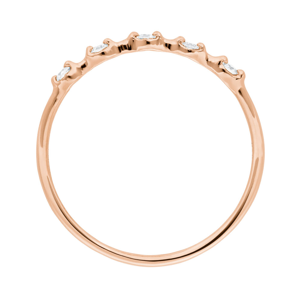 Verlobungsring mit 5 Diamanten, 14 Karat Rosegold Bild 3