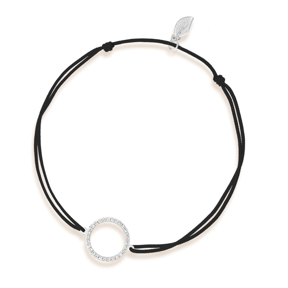 Freundschaftsarmband Circle mit Diamanten, 18 Karat Weigold