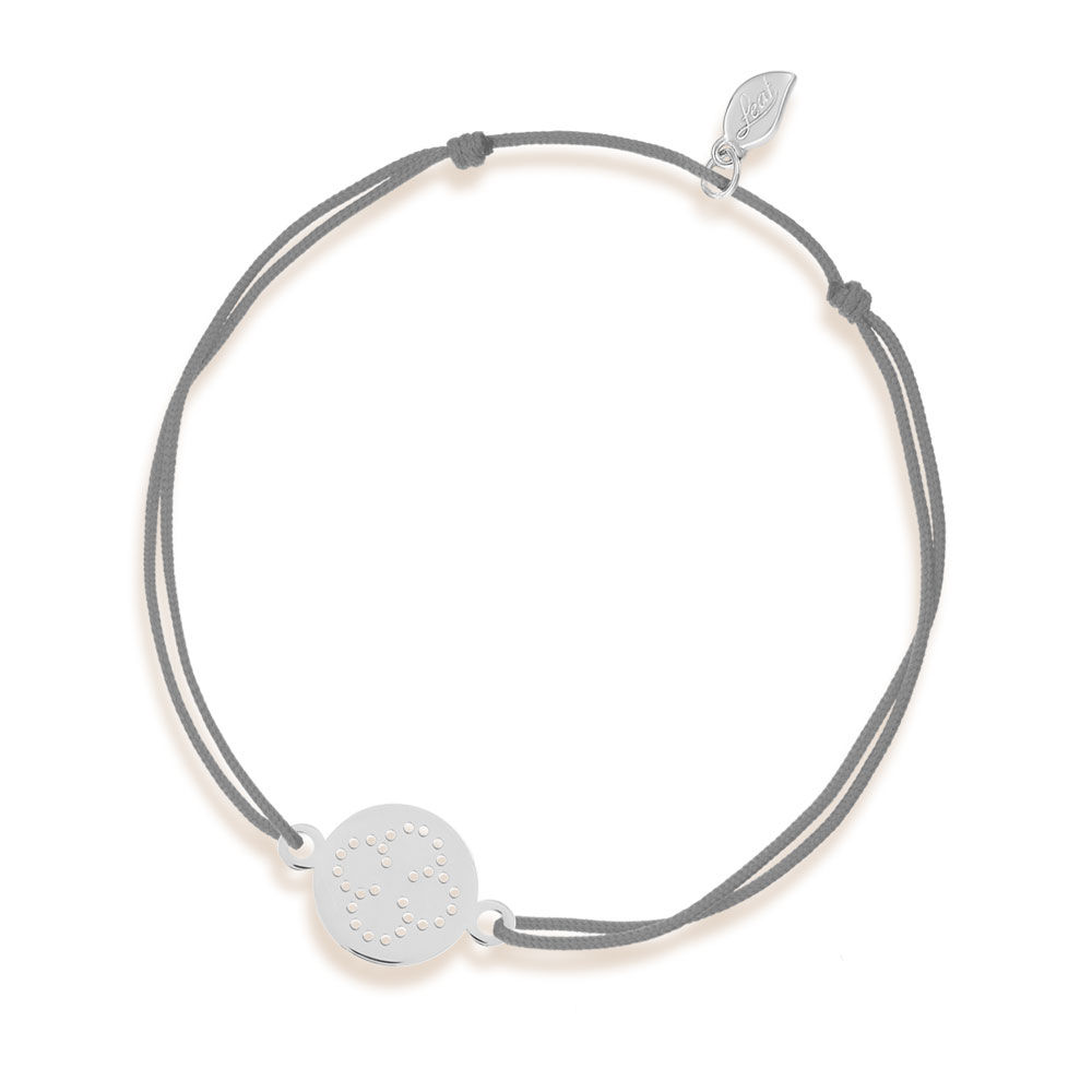 Freundschaftsarmband Disc CLOVER, 14 Karat Weigold