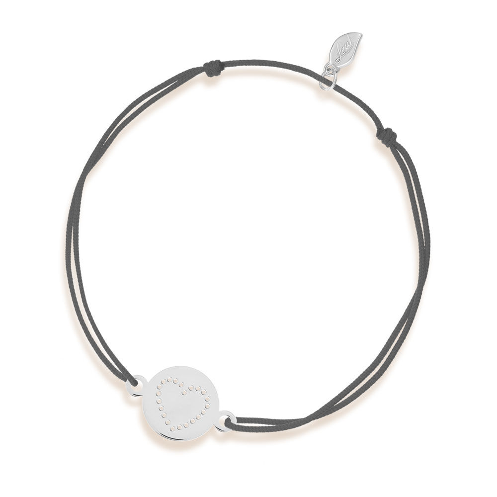 Freundschaftsarmband Disc HEART, 14 Karat Weigold