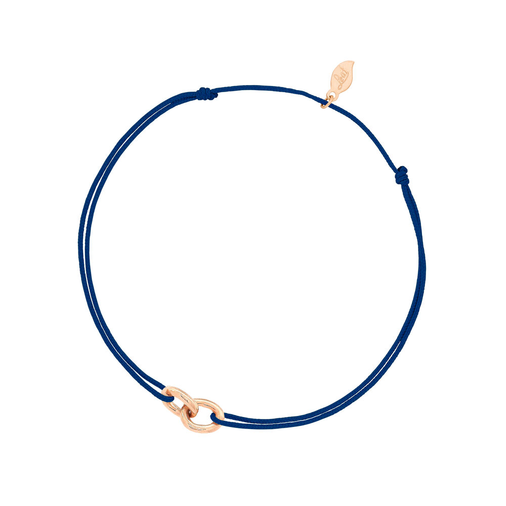 Freundschaftsarmband ETERNAL TOUCH, 14 Karat Rosegold, Navy