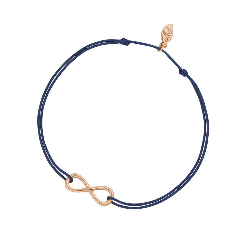 Freundschaftsarmband INFINITY, 14 Karat Rosegold, Navy