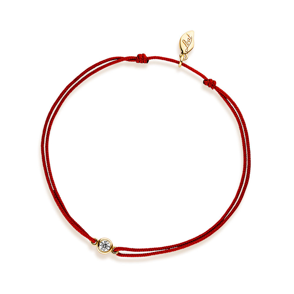 Freundschaftsarmband MY FIRST DIAMOND, 14 Karat Gelbgold, Rot