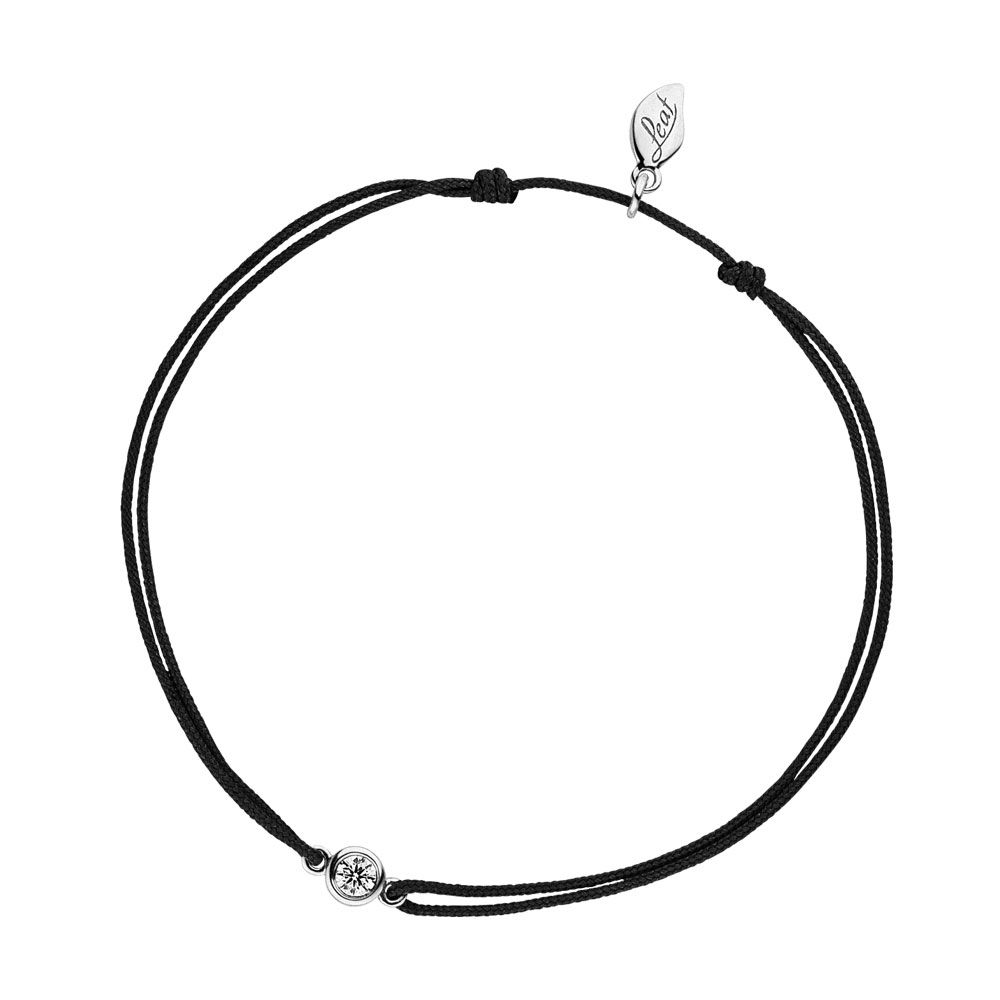 Freundschaftsarmband MY FIRST DIAMOND, 14 Karat Weigold, Schwarz