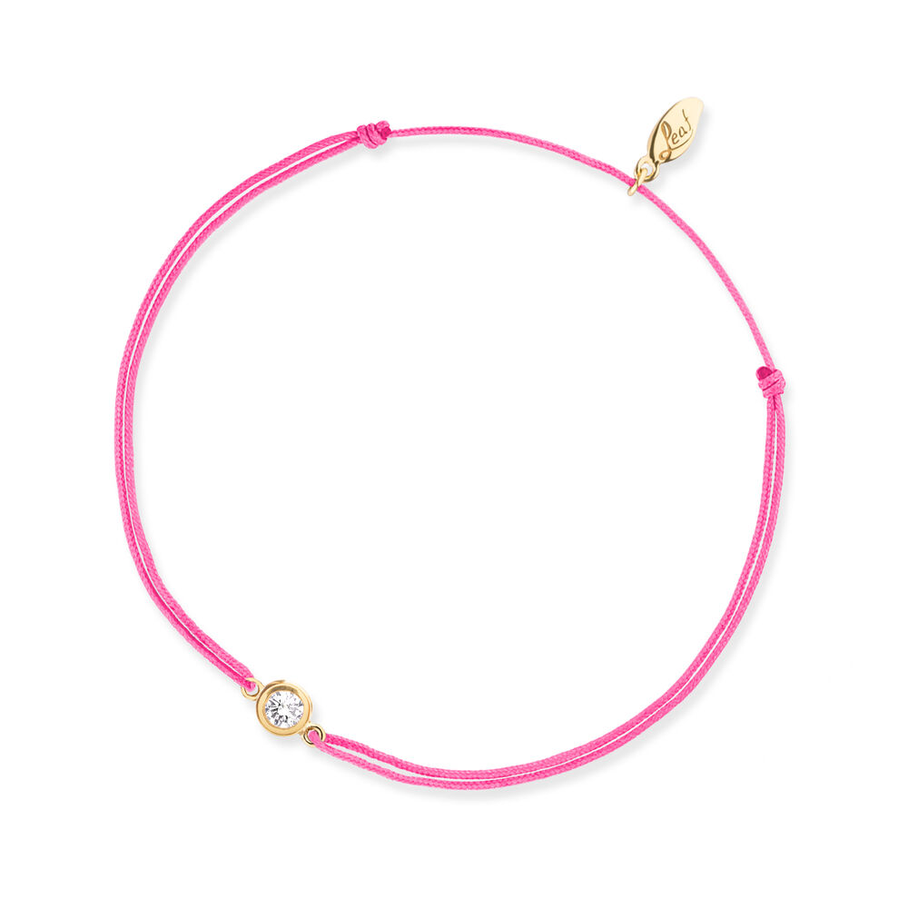 Fubndchen MY FIRST DIAMOND, 14 Karat Gelbgold, Pink