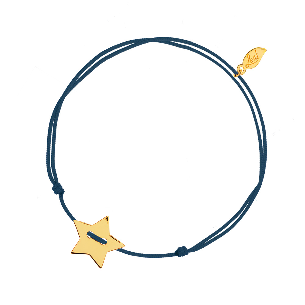 Fubndchen Stern, 18 K Gelbgold vergoldet, Navy