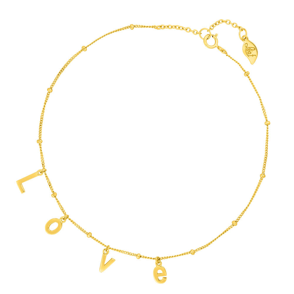 Fukette L O V E, 18 K Gelbgold vergoldet