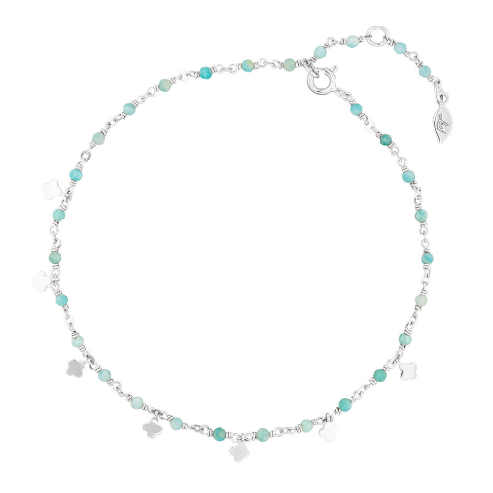 Fukette Rainbow, Amazonit, 925 Sterlingsilber