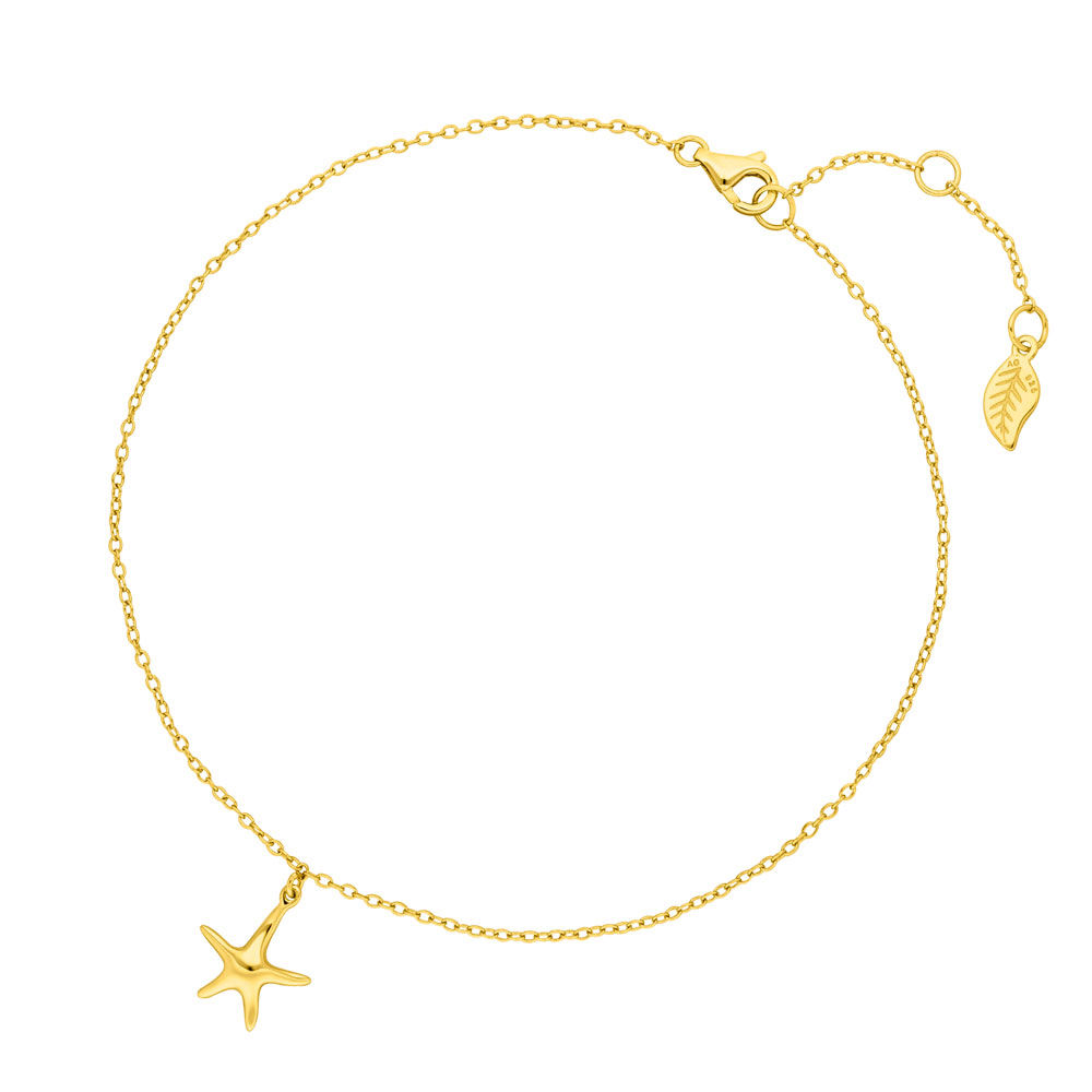 Fu�kette STARFISH, 18 K Gelbgold vergoldet