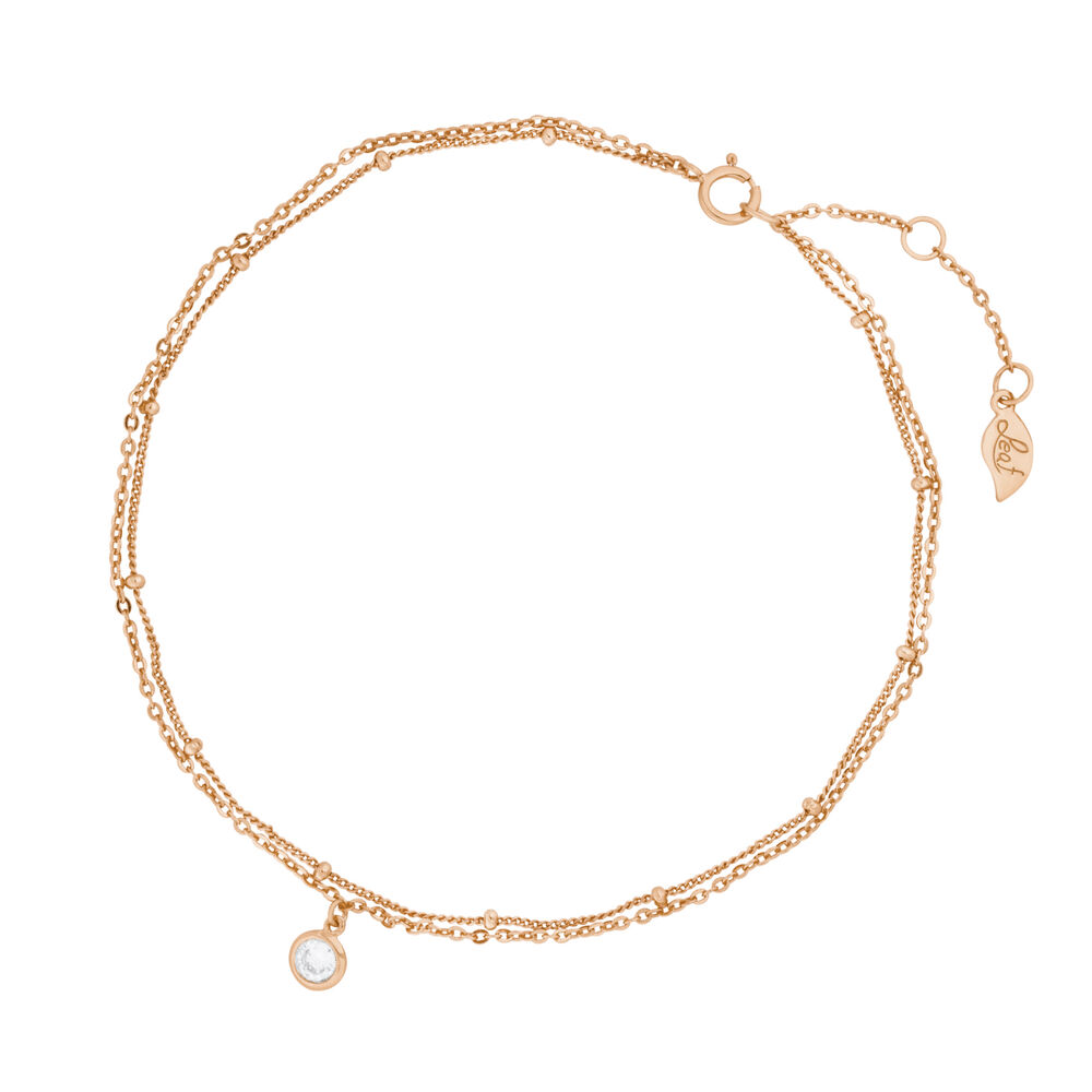 Fukette Two Chains, 18 K Rosegold vergoldet