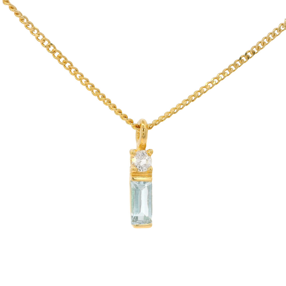 Halskette Glamour, Blue/White Topas, 18 Karat Gelbgold vergoldet Bild 2