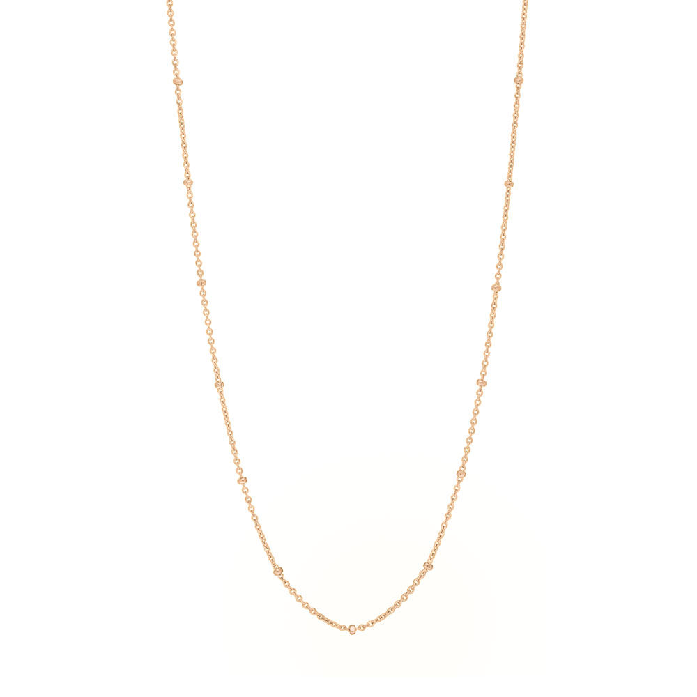 Gliederkette mit Kugeln, 55cm, 18 Karat Rosegold vergoldet