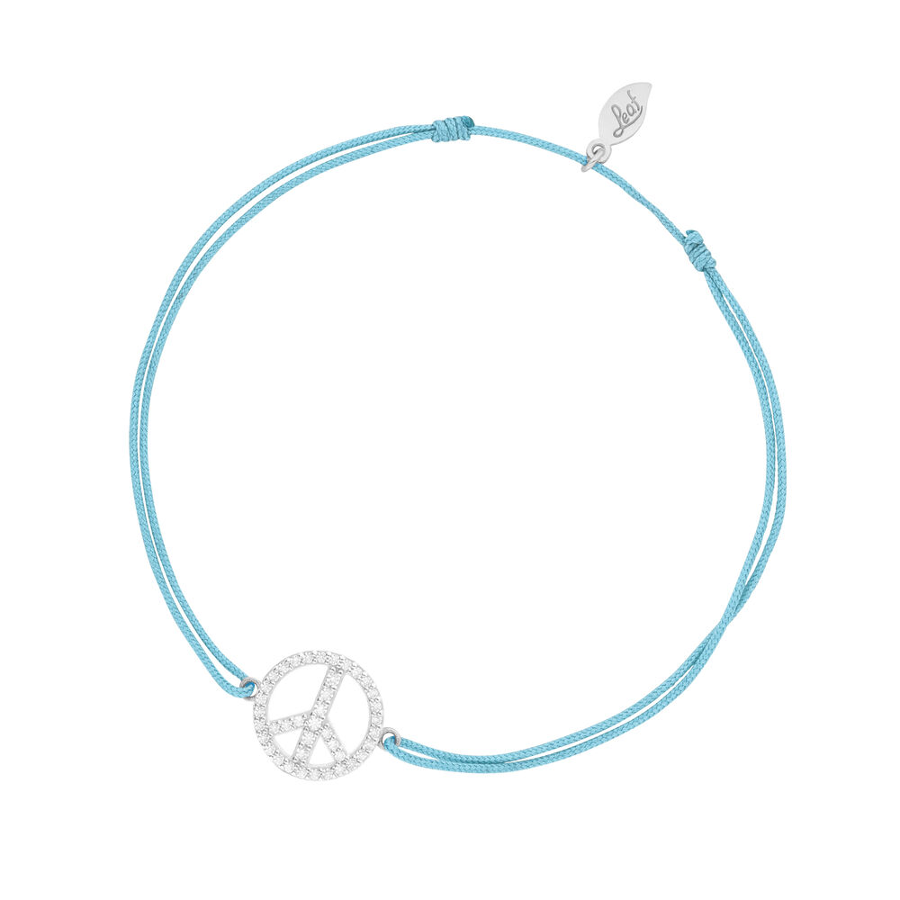 Glcksarmband PEACE mit Zirkonia, 925 Sterlingsilber, Trkis