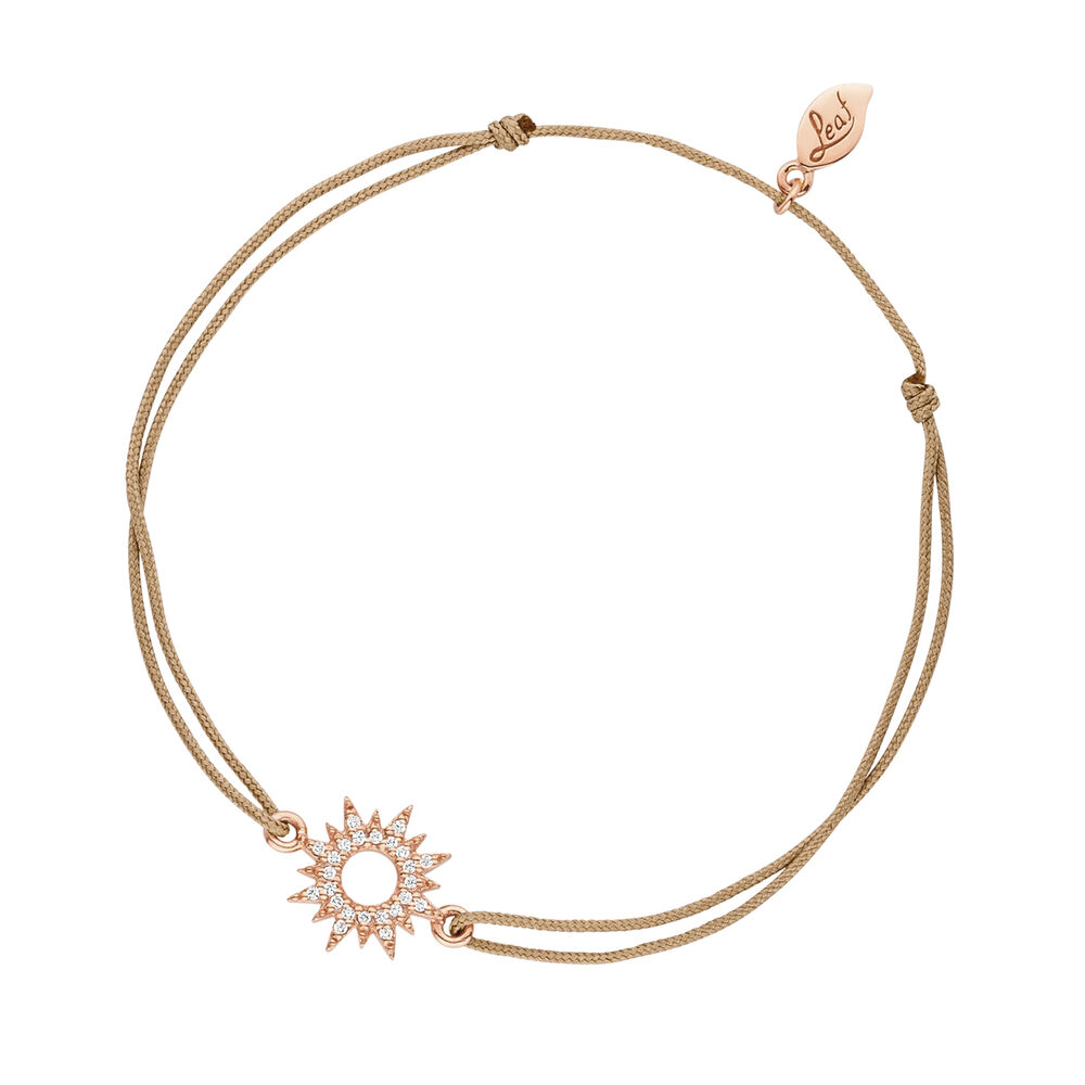 Glcksarmband SPARKLING SUN, 18 K Rosegold vergoldet, Beige