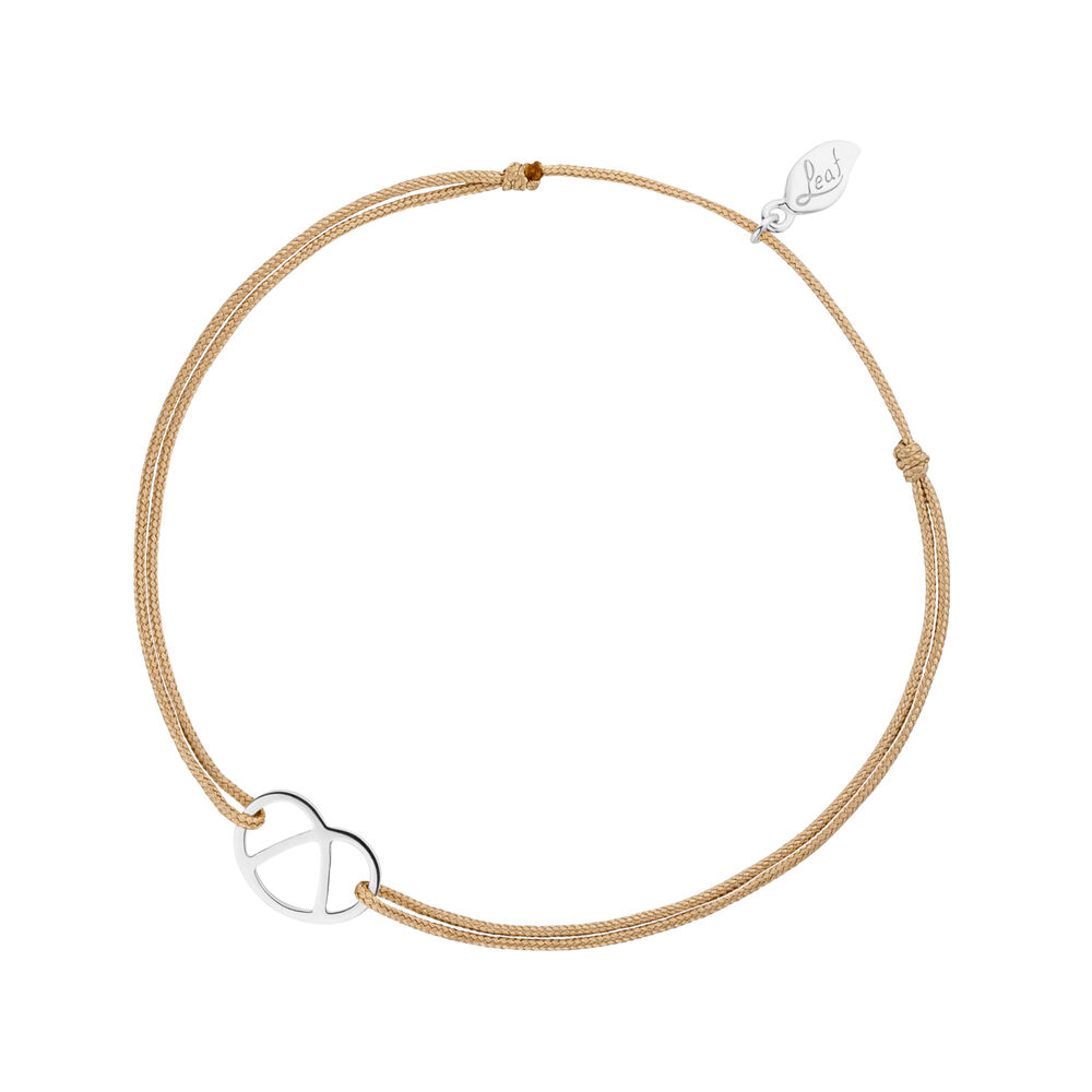Glcksbndchen Brezn, 925 Sterlingsilber, Beige